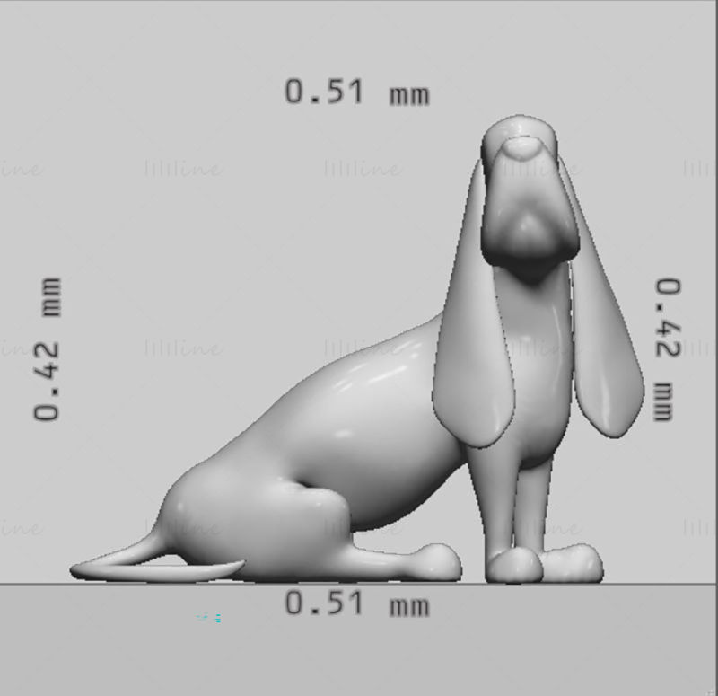 Modelo 3D Basset Hound pronto para imprimir