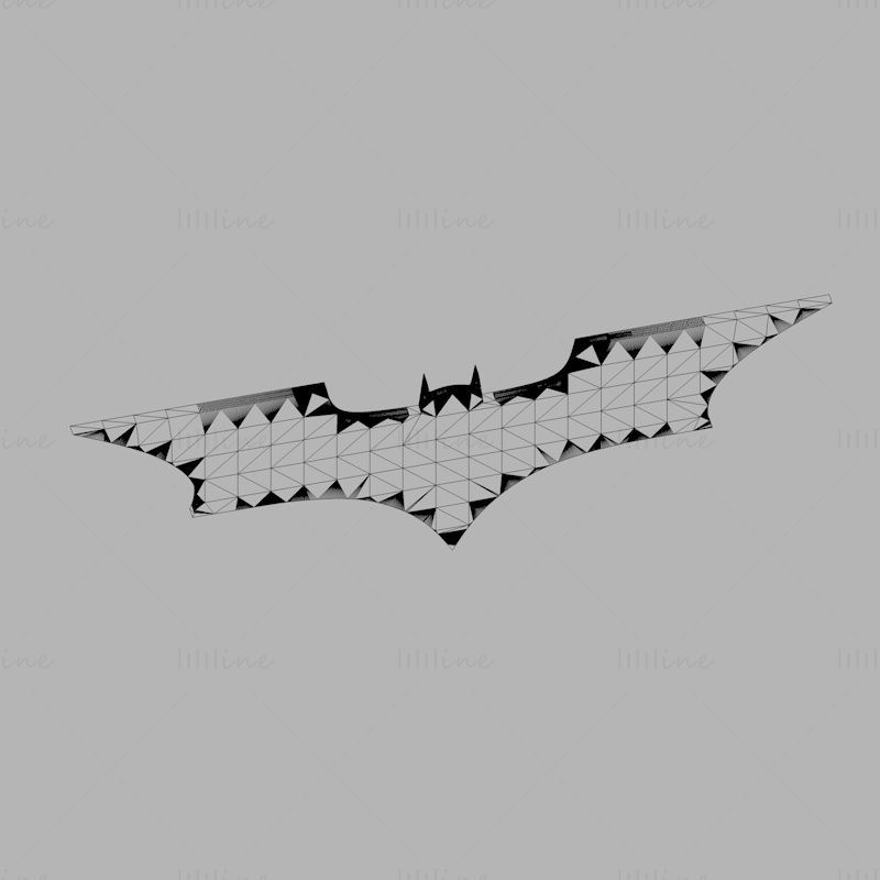 Logo de l'homme chauve-souris batarang modèle d'impression 3d STL