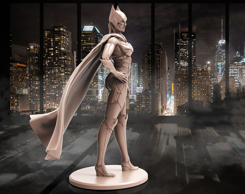 BatGirl Figur 3D-utskriftsmodell STL