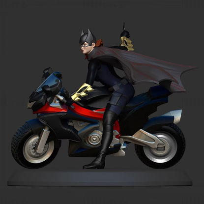 Batgirl on Bike Model 3D gata de imprimat STL