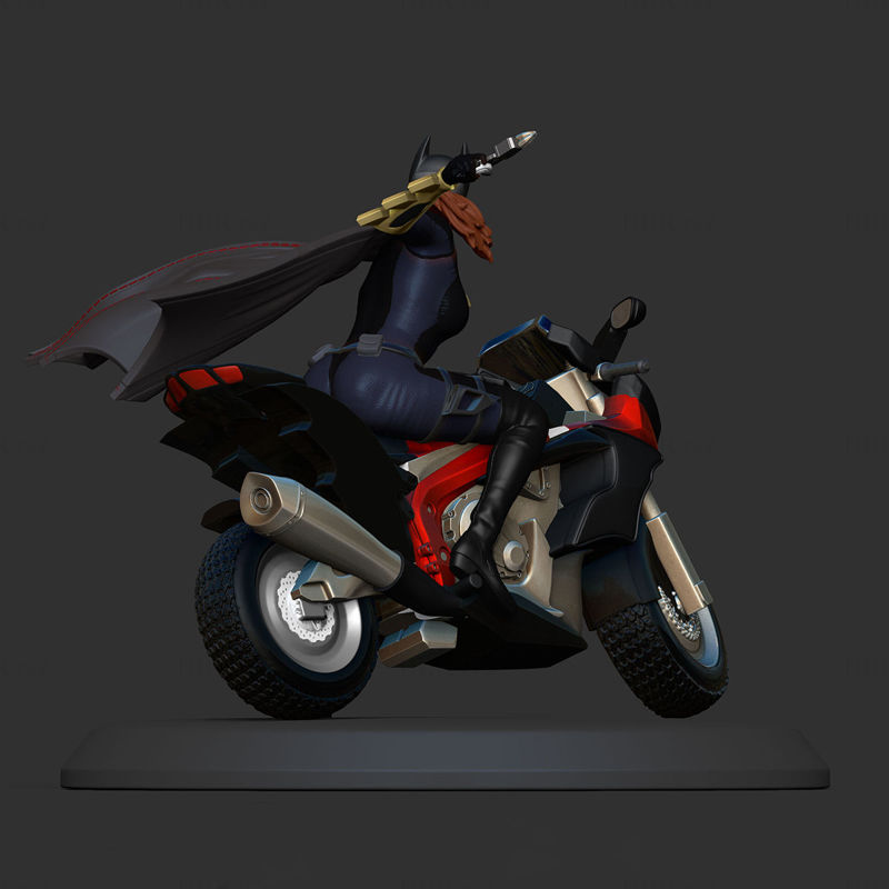 Batgirl on Bike 3D Model Ready to Print STL