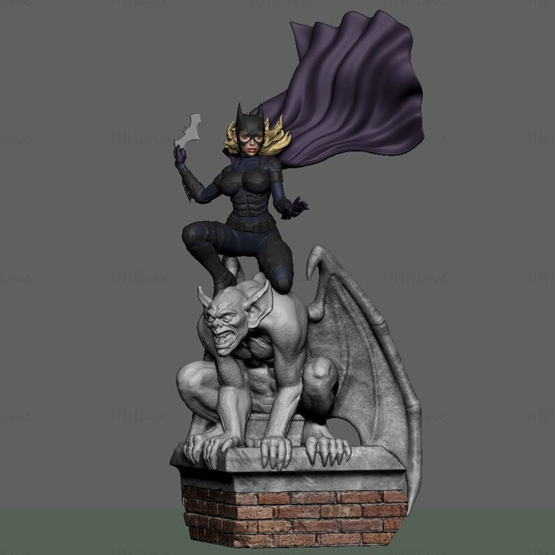 Batgirl Statue des Teufels 3D-Modell bereit zum Drucken STL