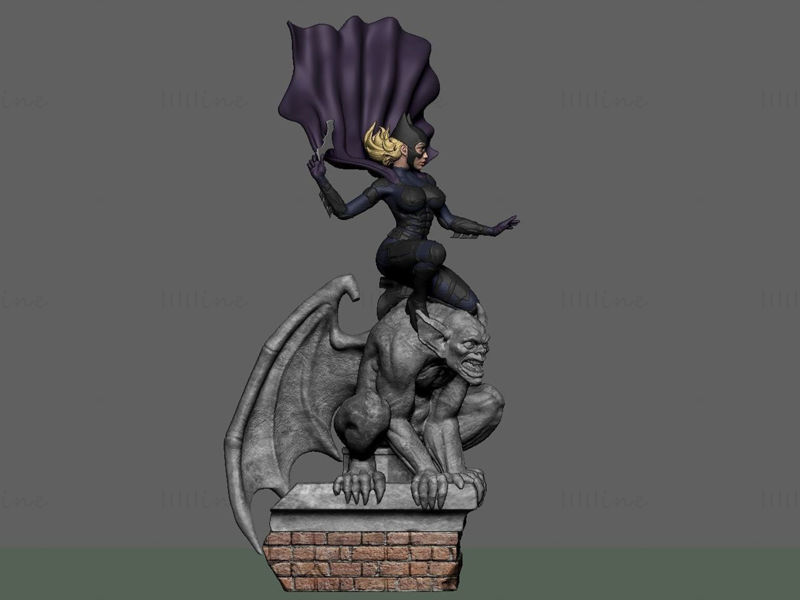 Batgirl Statue of the Devil 3D Model Ready to Print STL