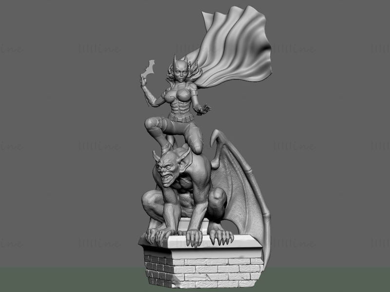 Batgirl Statue of the Devil 3D Model Ready to Print STL