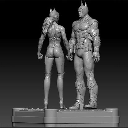 Batman en Batgirl 3D-printmodel STL