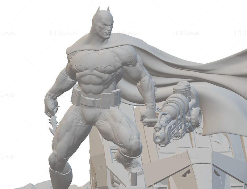 Batman et Batmobile Diorama Modèle d'impression 3D STL