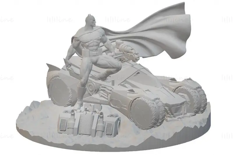 Batman et Batmobile Diorama Modèle d'impression 3D STL