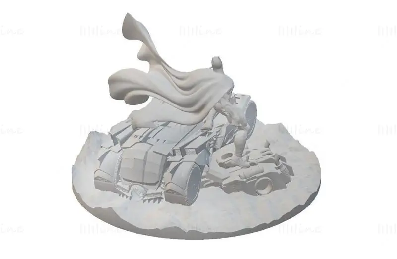 Batman et Batmobile Diorama Modèle d'impression 3D STL