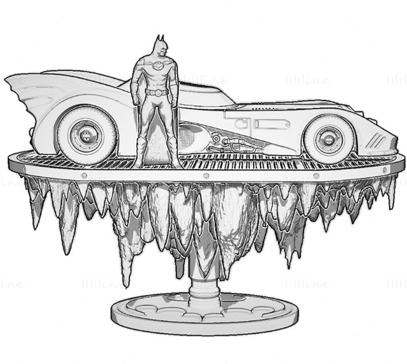 Batman Batmobile 3D-printmodel STL