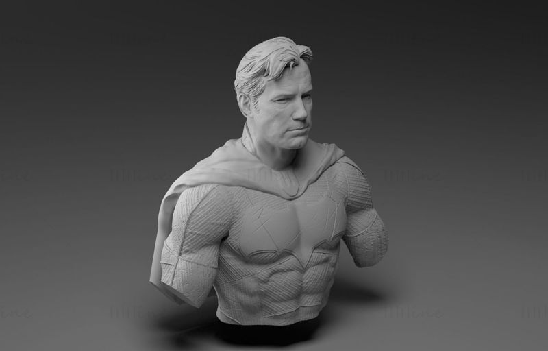 Busto do Batman Sem Máscara Modelo 3D Pronto para Imprimir STL