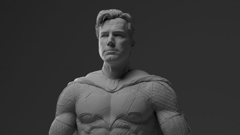 Batman Bust Without Mask 3D Model Ready to Print STL
