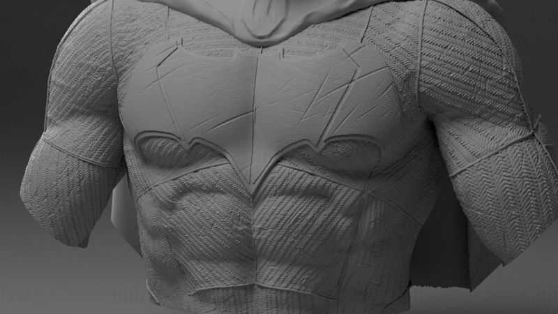 Busto do Batman Sem Máscara Modelo 3D Pronto para Imprimir STL