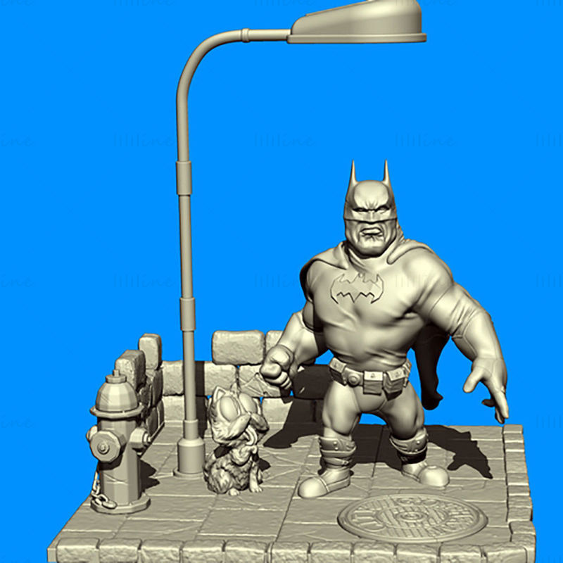 Batman Diorama 3D-printmodel STL