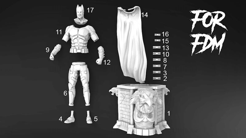 Batman-Figur 3D-Druckmodell STL