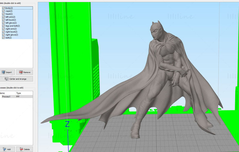 Batman Akan Pelerin 3D Baskı Modeli