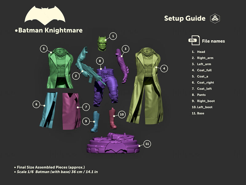 Batman Knightmare van DC 3D-model klaar om STL af te drukken