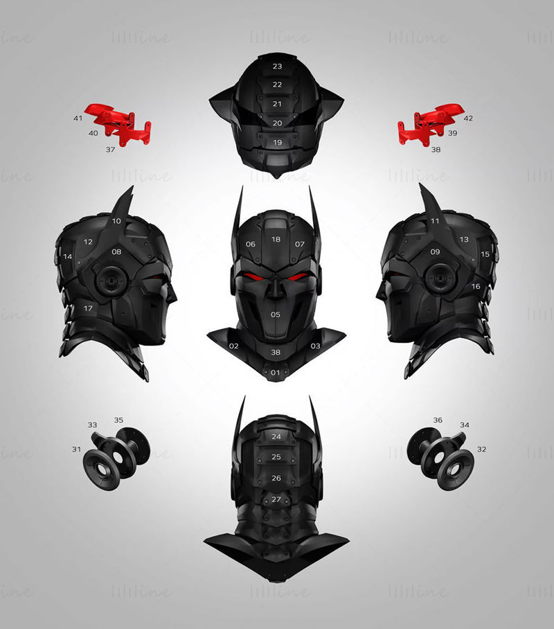 Batman Robot Helmet 3D Printing Model