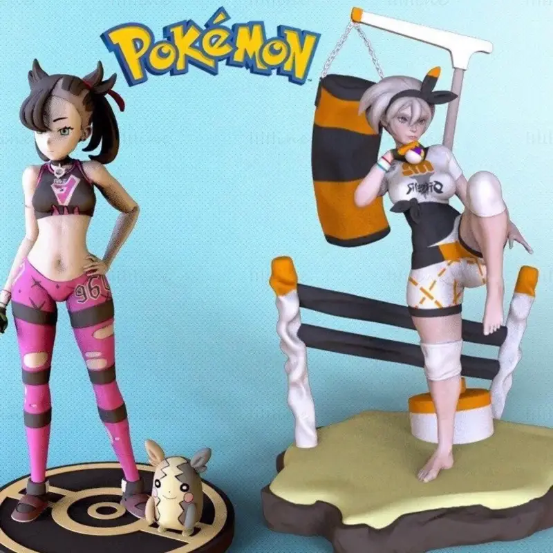 File STL del modello di stampa 3D di Bea, Marnie e Sonia (Pokemon)