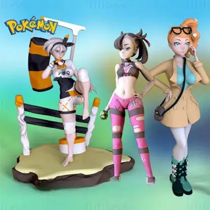 File STL del modello di stampa 3D di Bea, Marnie e Sonia (Pokemon)