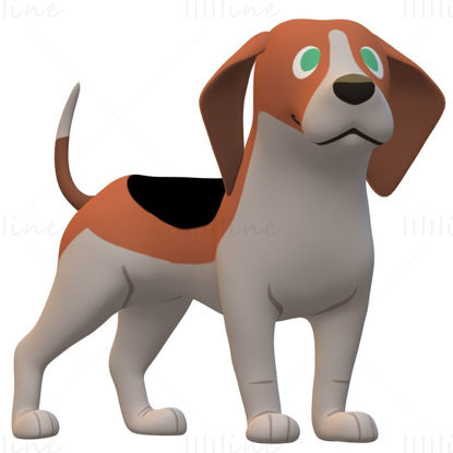 Beagle Köpek 3D Modeli Yazdırmaya Hazır