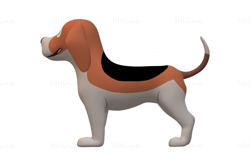 Modelo 3D de Cachorro Beagle Pronto para Imprimir