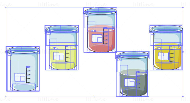 Beakers vector