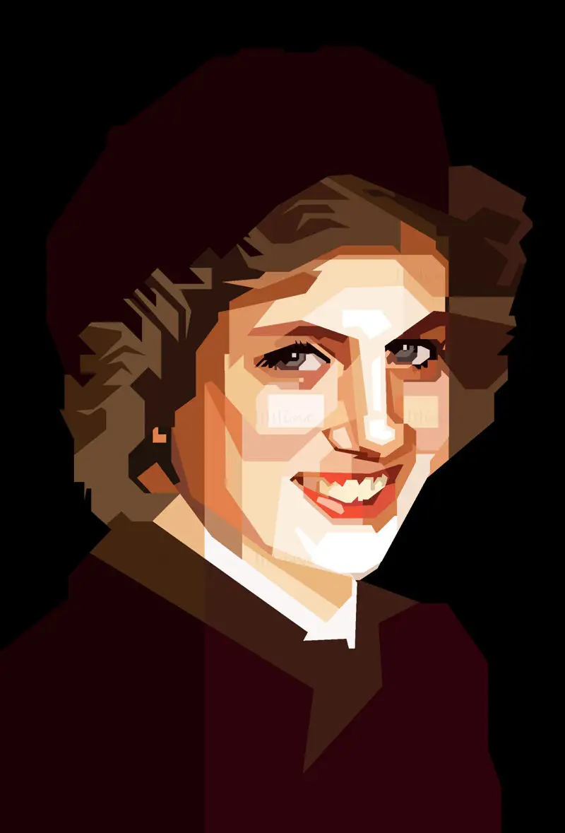 Krása Diana Spencer Retro Ilustrace Vektor