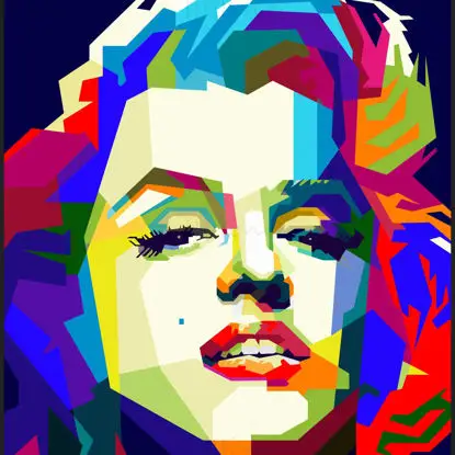 美しいマリリン モンロー ポップアート ポートレート WPAP ベクトル