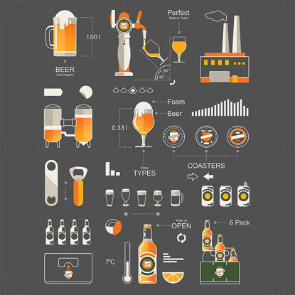 Beer Bar infographics elements vector