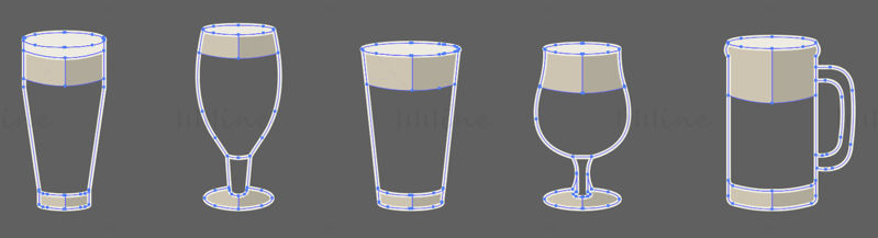 Øl Glass type vektor