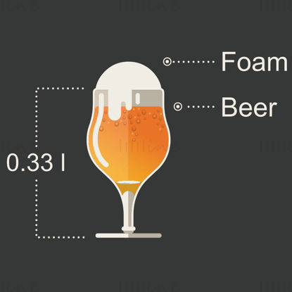 Beer with Foam vector