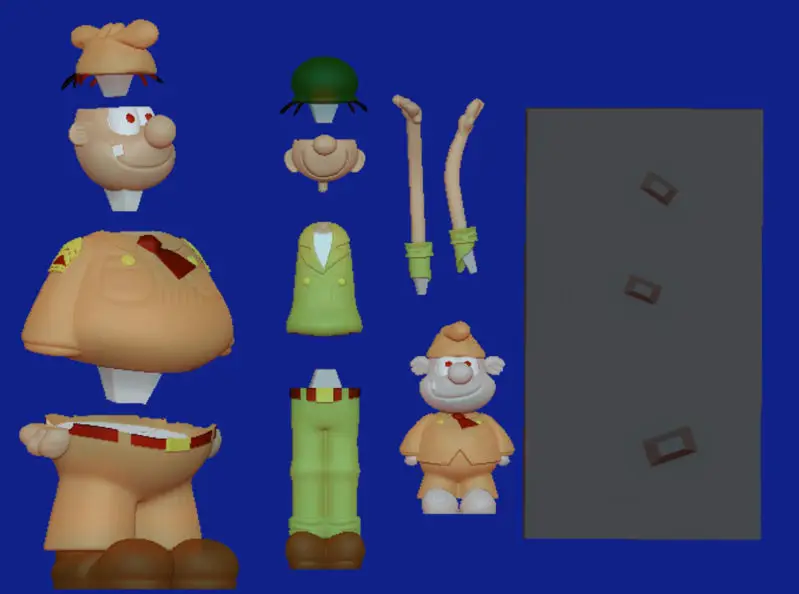 Beetle Bailey, Sergeant Snorkel and Otto 3D Printing Model STL