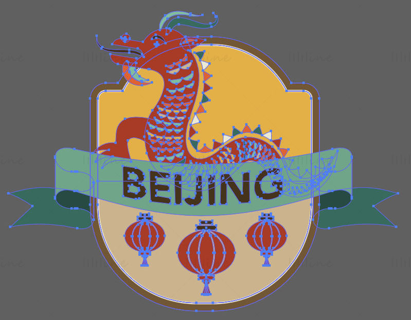 Beijing City iconic elements vector eps png
