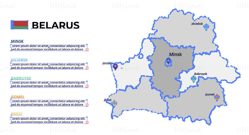 Векторна карта на Беларус