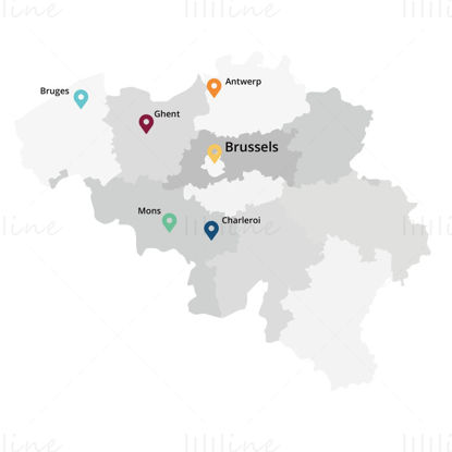 Belgium map vector