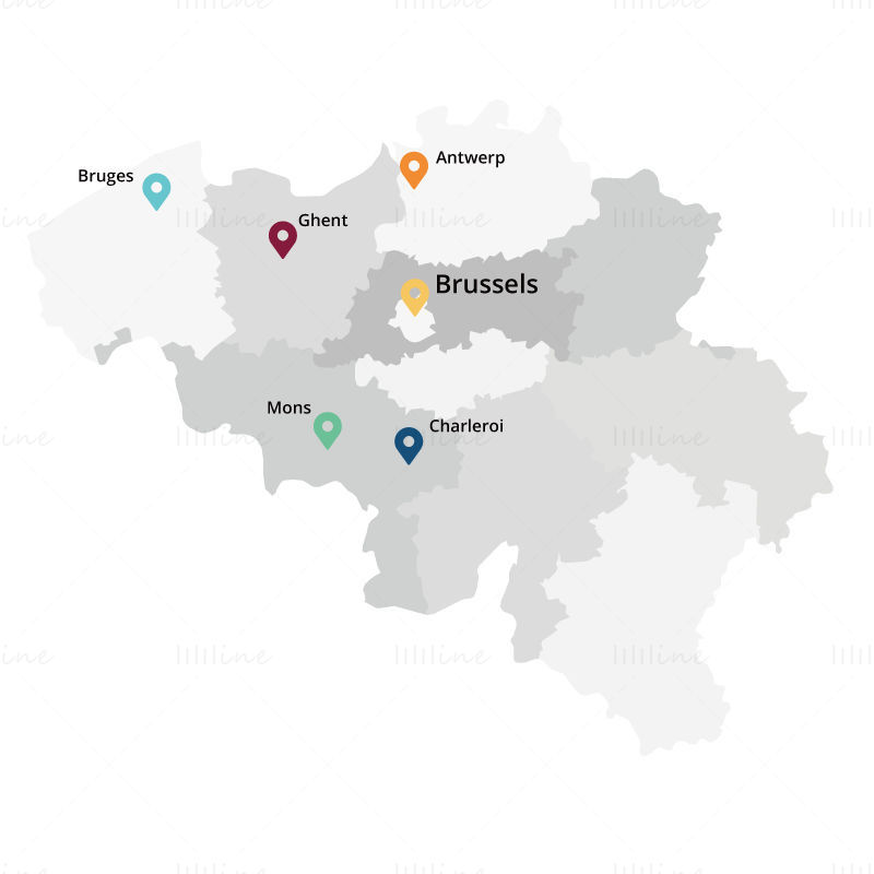 Belgium map vector