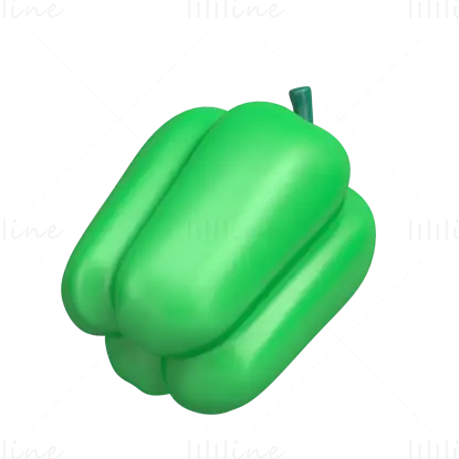 Paprika, karikatur, 3d, symbol