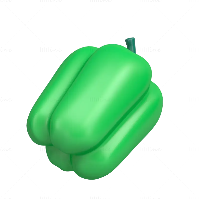 3D ikona risanke Bell Pepper