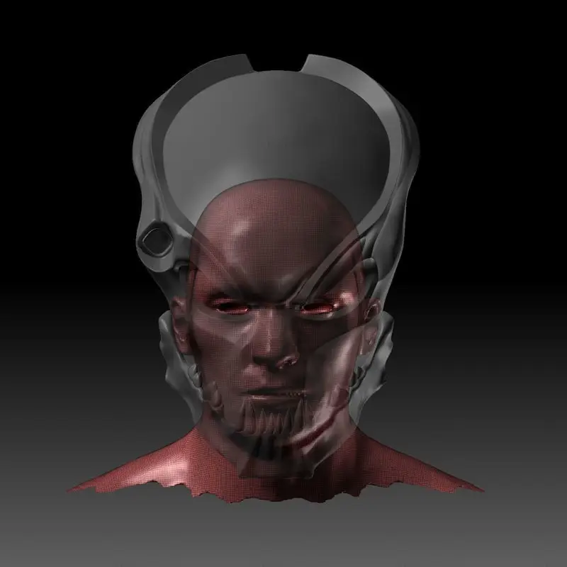 狮面铁血狂战士捕食者可穿戴面具 3D 打印模型