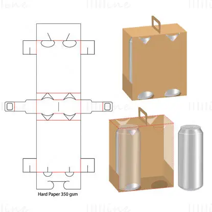 Beverage packaging dieline vector