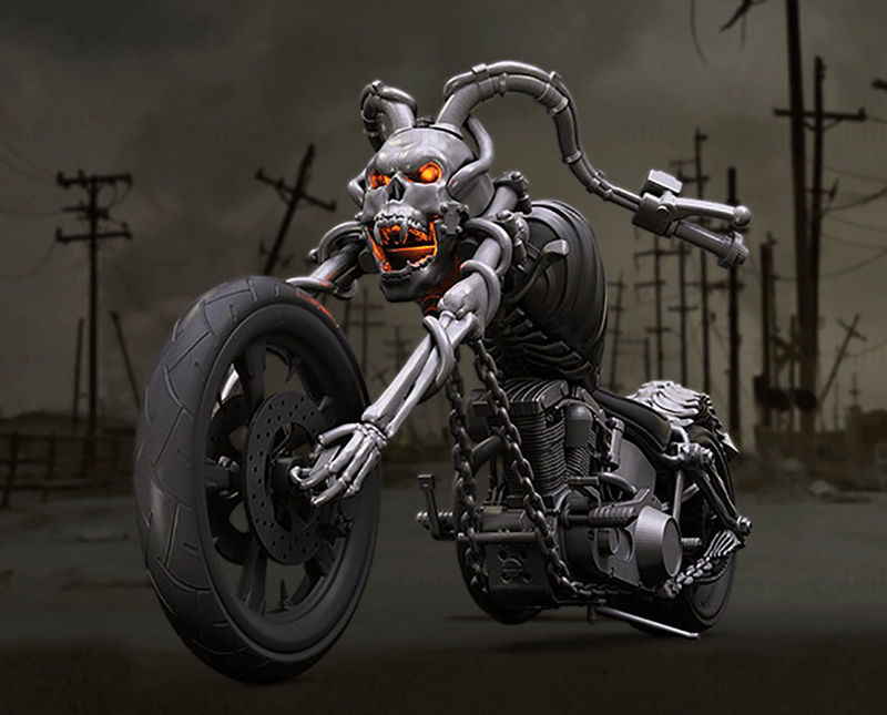 Modelo de impresión 3D del diablo en bicicleta STL