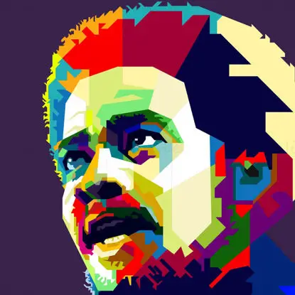 Bill Withers ABD R&B Şarkıcısı Pop Art WPAP Vektör