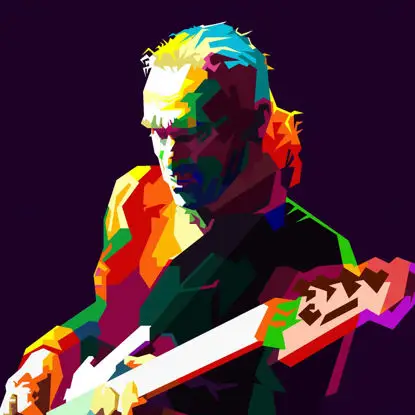 Arte pop WPAP vectorial del músico bajista Billy Sheehan