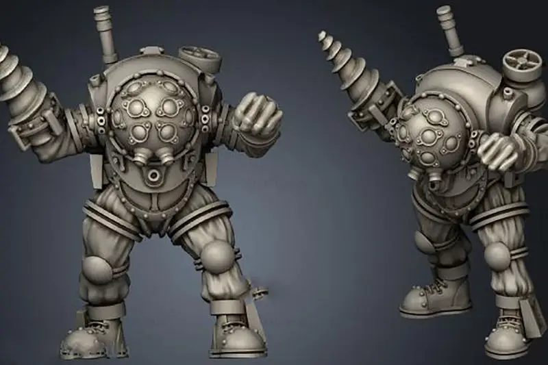 Bio Shock Big Daddy sestřička Figurka 3D tisk Model STL