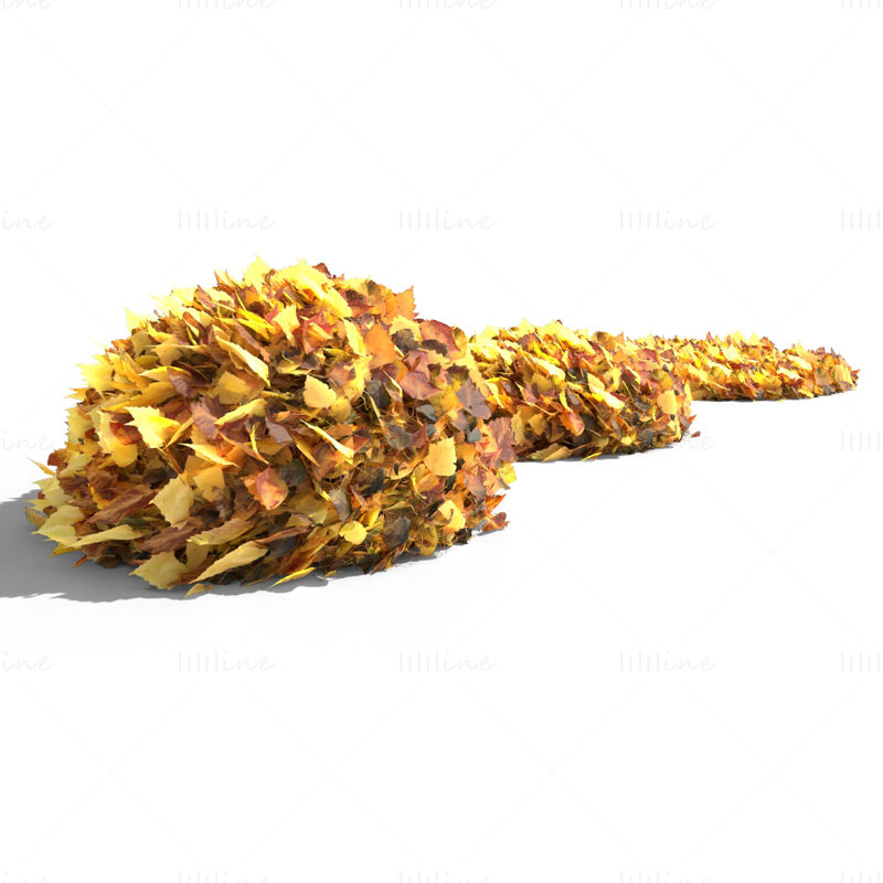 3D model hromady březového listí