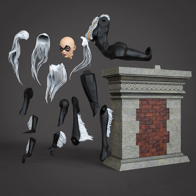 Figurines de chat noir modèle d'impression 3D STL
