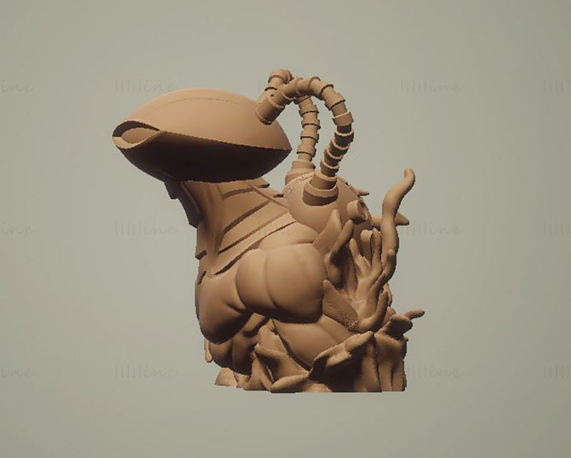 Modèle d'impression 3D du buste de Manta noire STL