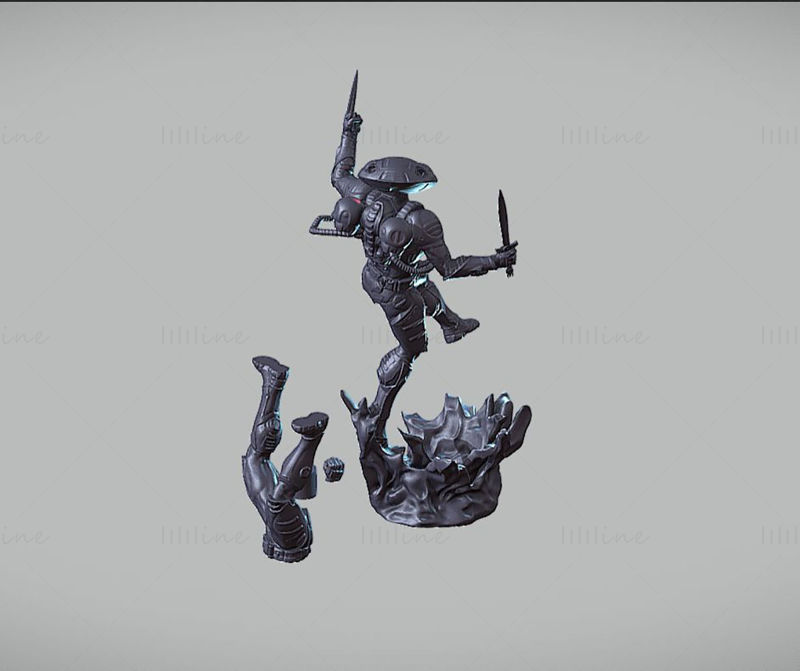 Black Manta Statue 3D Printing Model STL