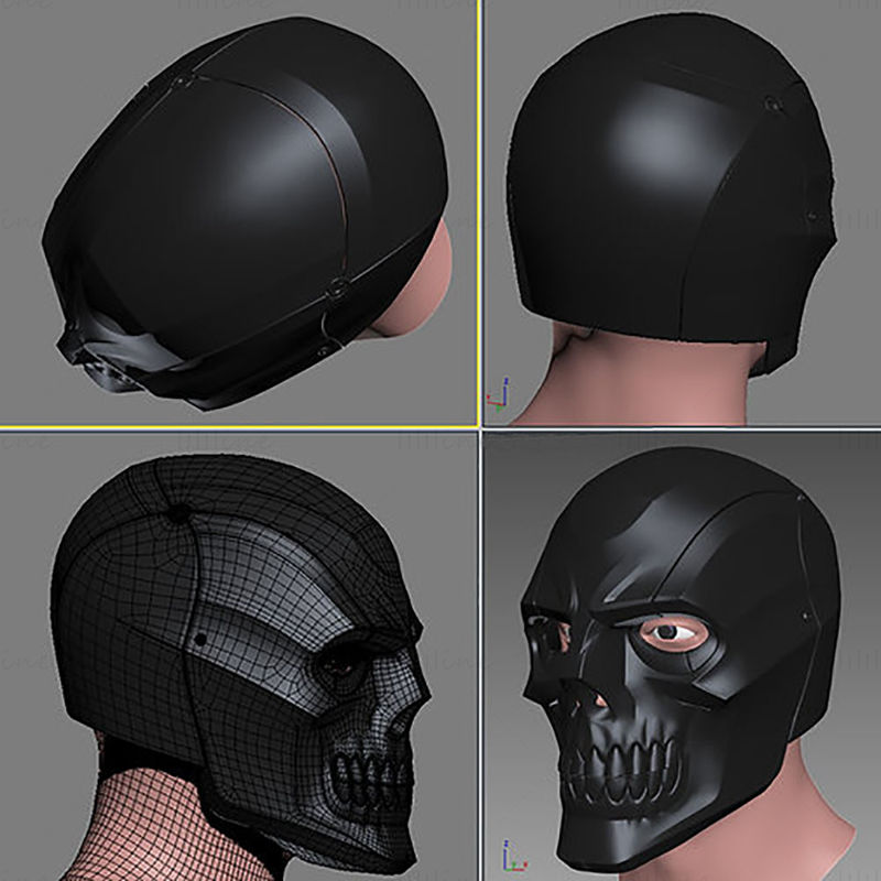 Black Mask Arkham Knight Helmet 3D Printing Model STL