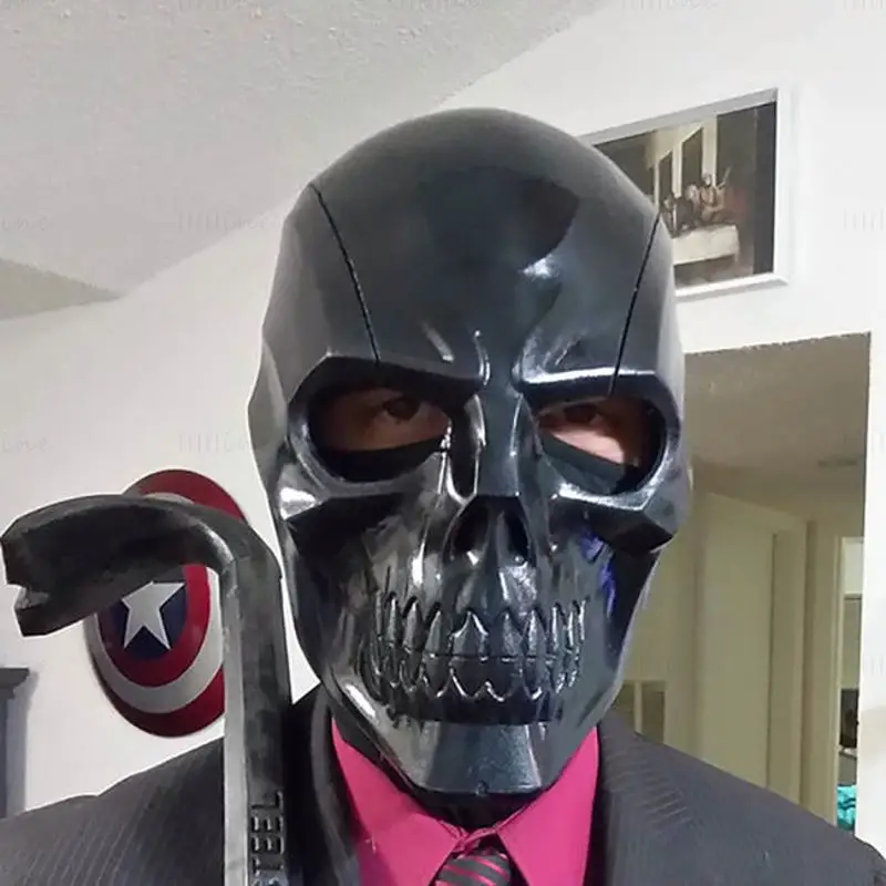 黑色面具阿卡姆骑士头盔 3D 打印模型 STL